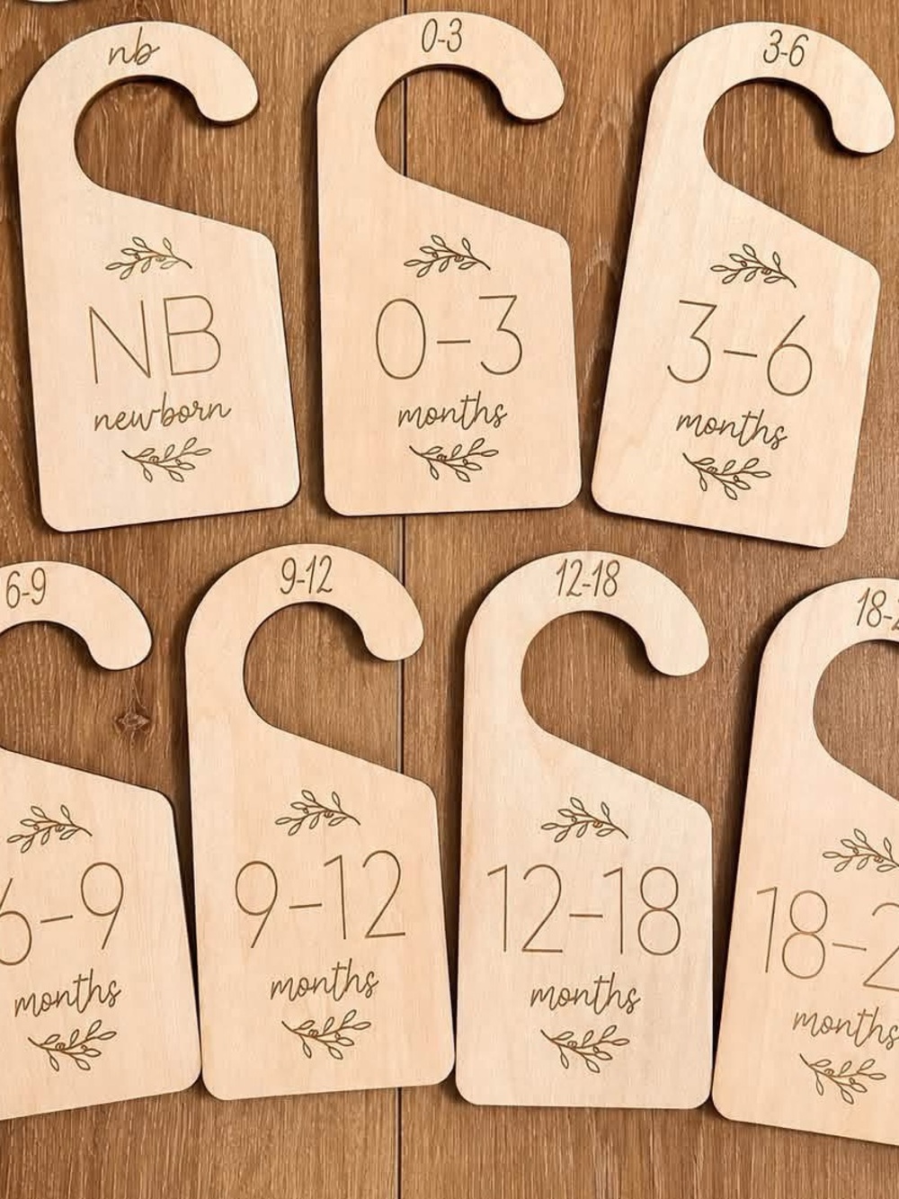 Neutral Wooden Baby Closet Dividers - Multipack (Beige)